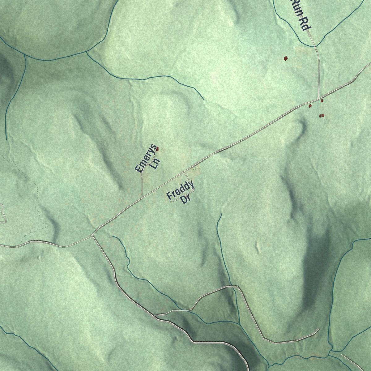 Close-up of the map of Heath, Pennsylvania print showing street and building detail