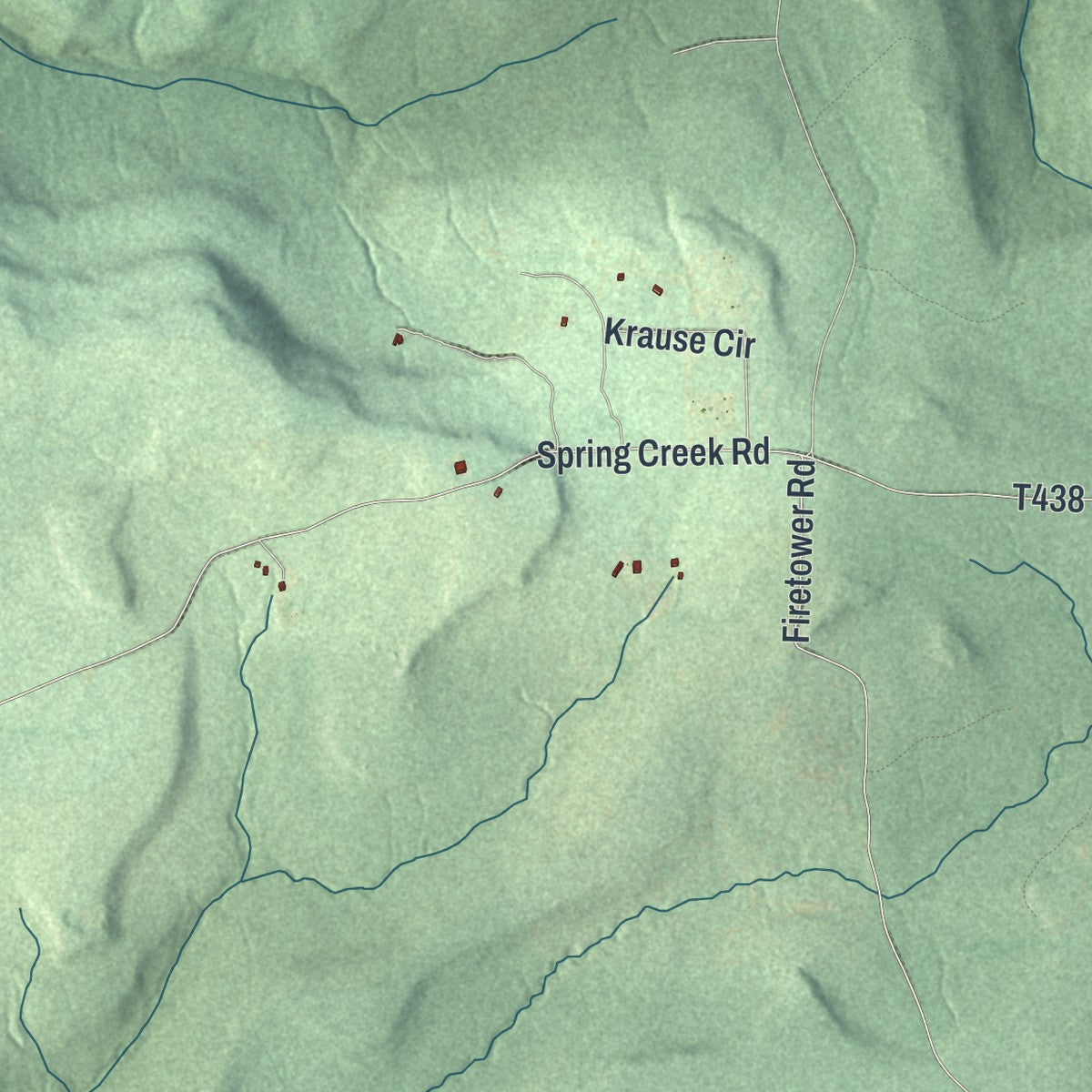 Second close-up of the map of Heath, Pennsylvania print showing more streets and buildings