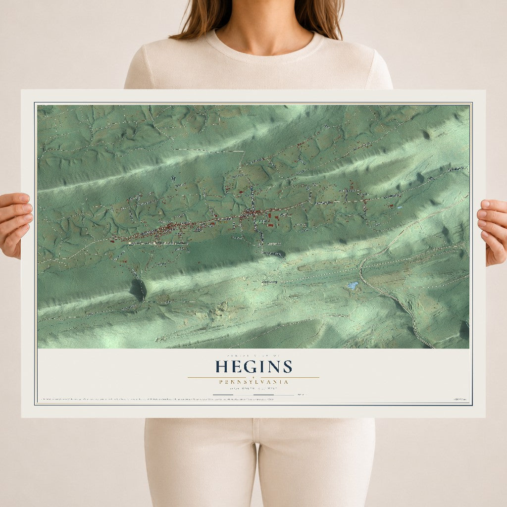Map of Hegins, Pennsylvania, 18 x 24 inch unframed archival matte print