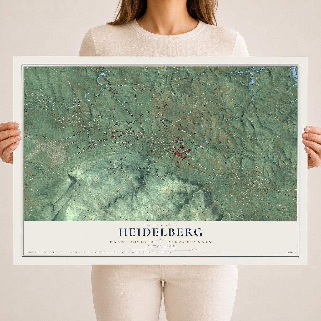 Map of Heidelberg, Berks County, Pennsylvania, 18 x 24 inch unframed archival matte print