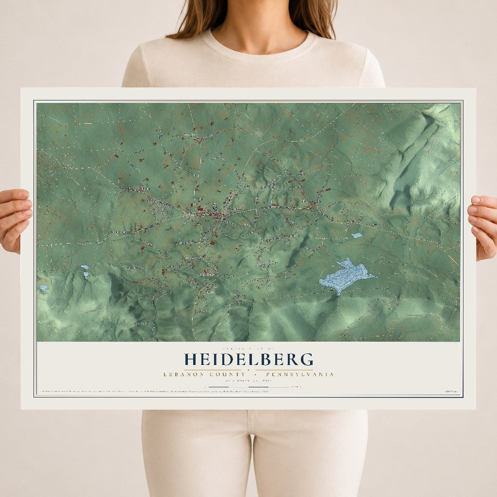 Map of Heidelberg, Lebanon County, Pennsylvania, 18 x 24 inch unframed archival matte print