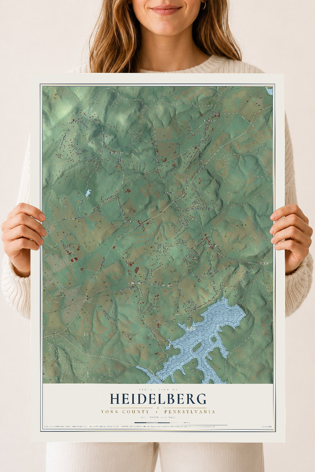 Map of Heidelberg, York County, Pennsylvania, 18 x 24 inch unframed archival matte print