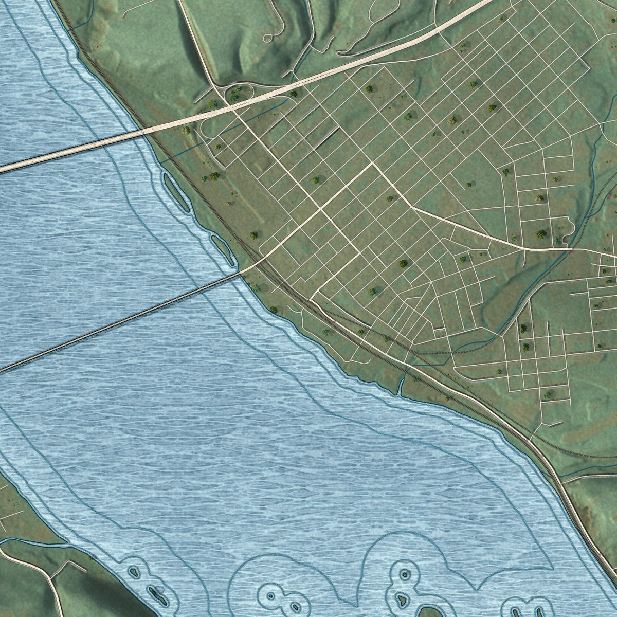 Close-up of the map of Hellam, Pennsylvania print showing street and building detail