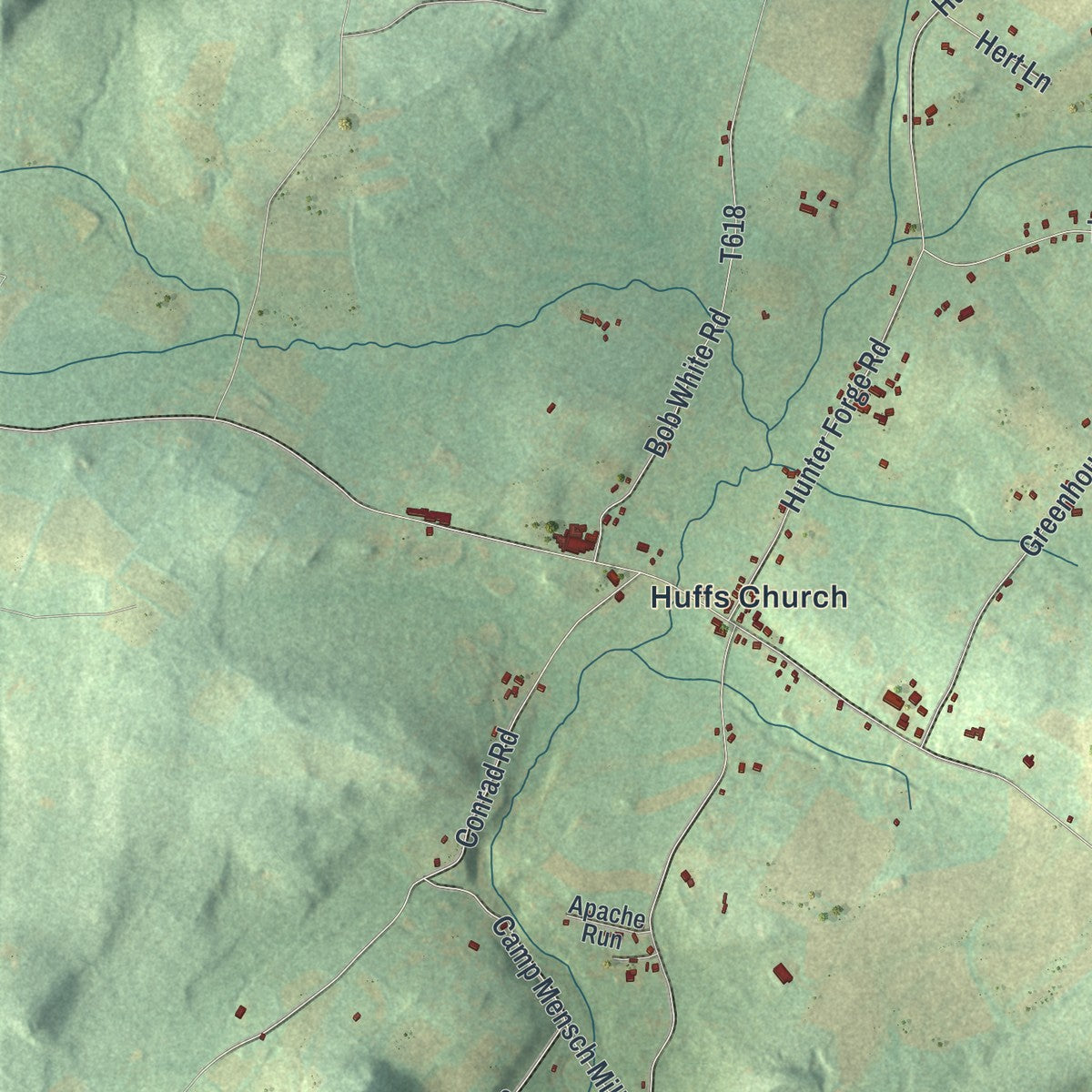 Second close-up of the map of Hereford, Pennsylvania print showing more streets and buildings