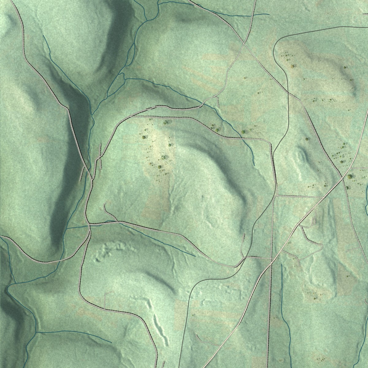 Second close-up of the map of Highland, Clarion County, Pennsylvania print showing more streets and buildings
