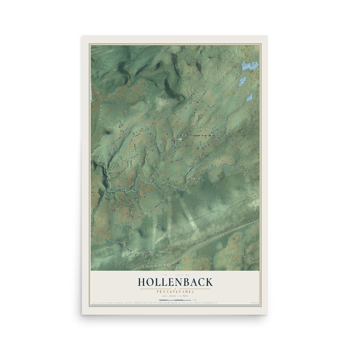 Map of Hollenback, Pennsylvania, 12 x 18 inch unframed archival matte print