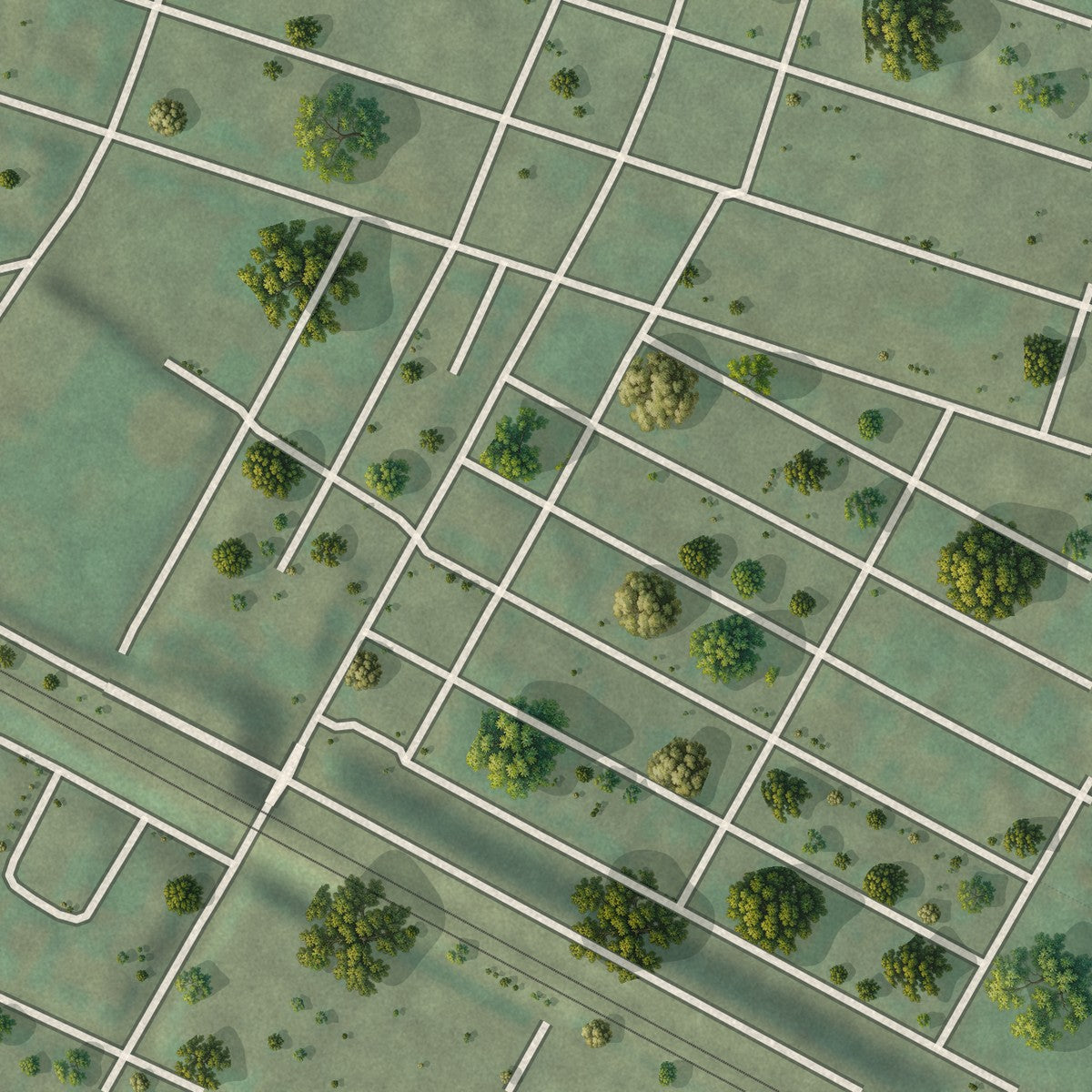 Second close-up of the map of Homewood West, Pennsylvania print showing more streets and buildings