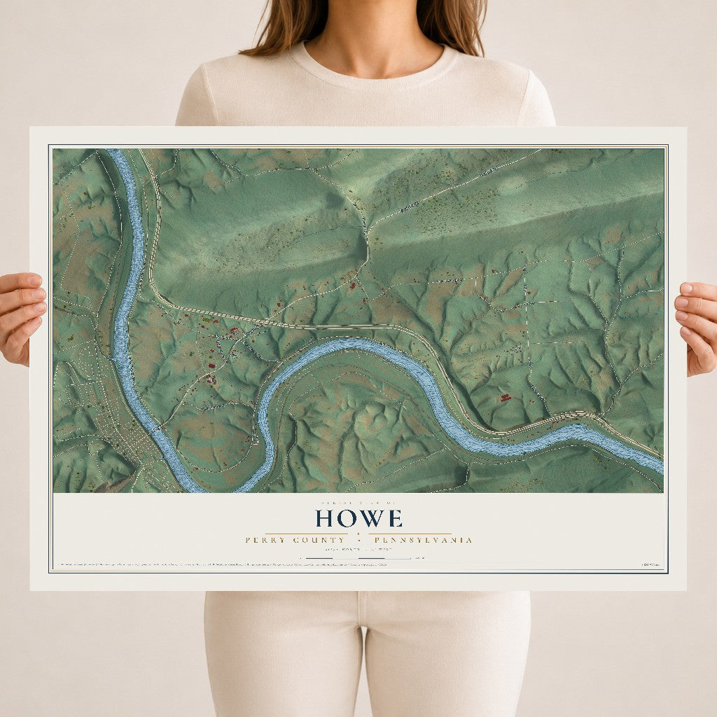 Map of Howe, Perry County, Pennsylvania, 18 x 24 inch unframed archival matte print