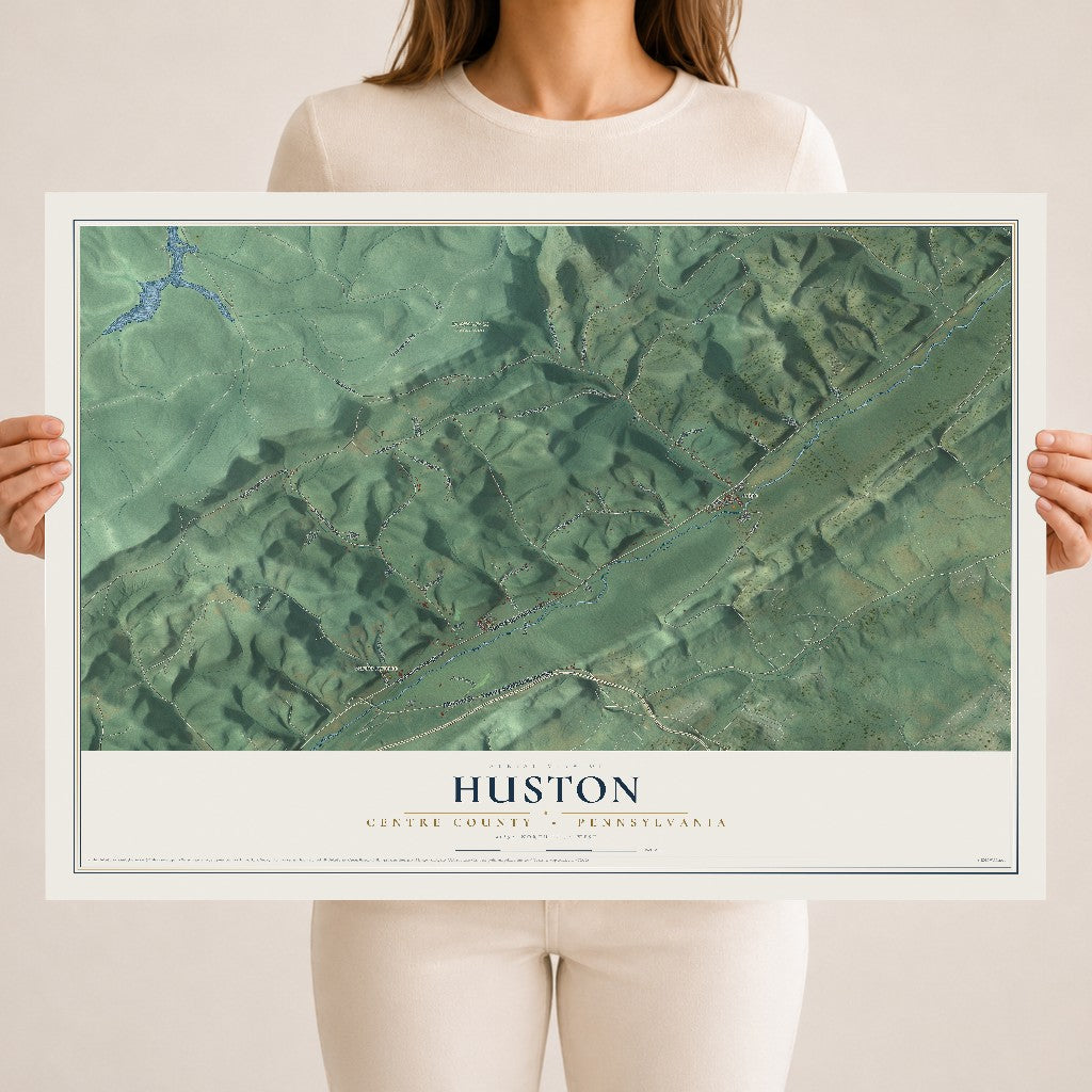 Map of Huston, Centre County, Pennsylvania, 18 x 24 inch unframed archival matte print