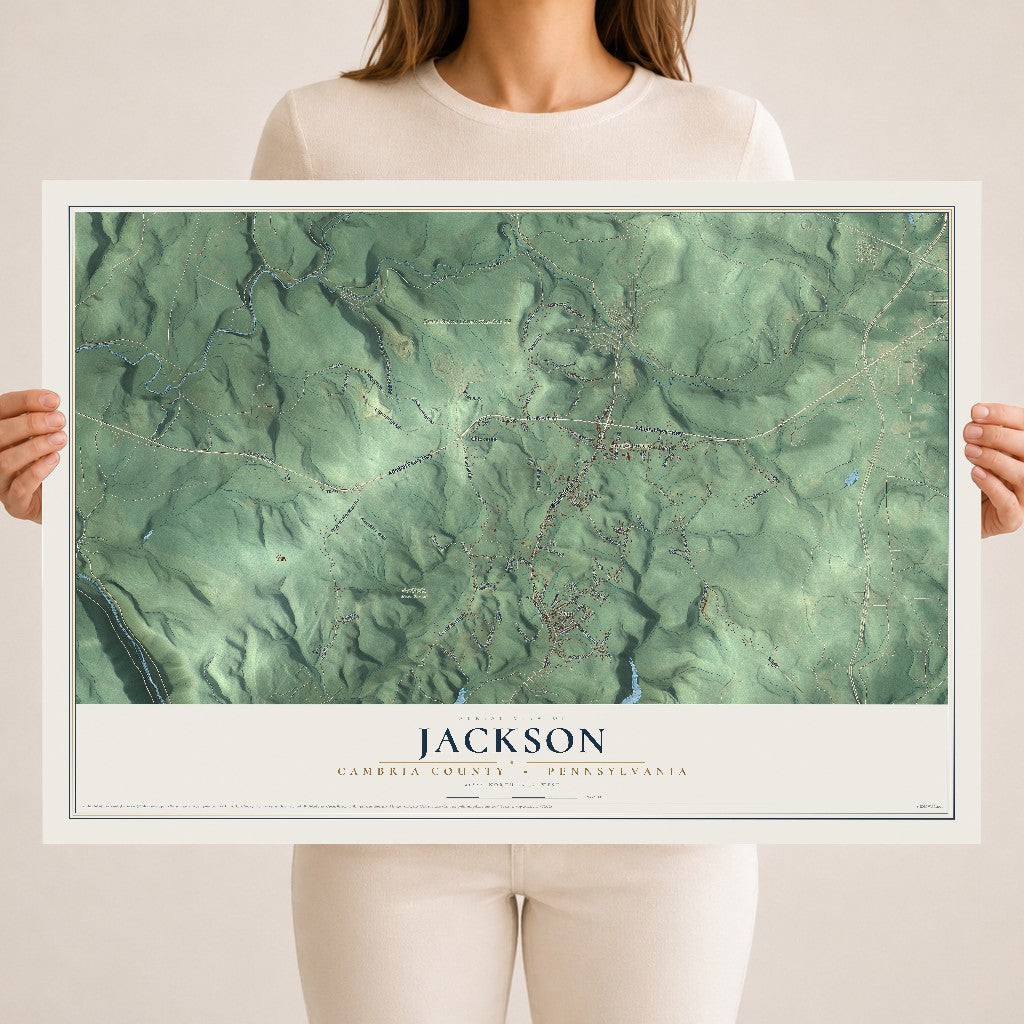 Map of Jackson, Cambria County, Pennsylvania, 18 x 24 inch unframed archival matte print