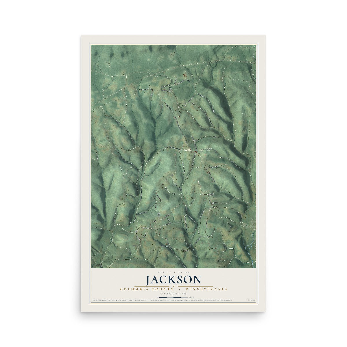 Map of Jackson, Columbia County, Pennsylvania, 12 x 18 inch unframed archival matte print