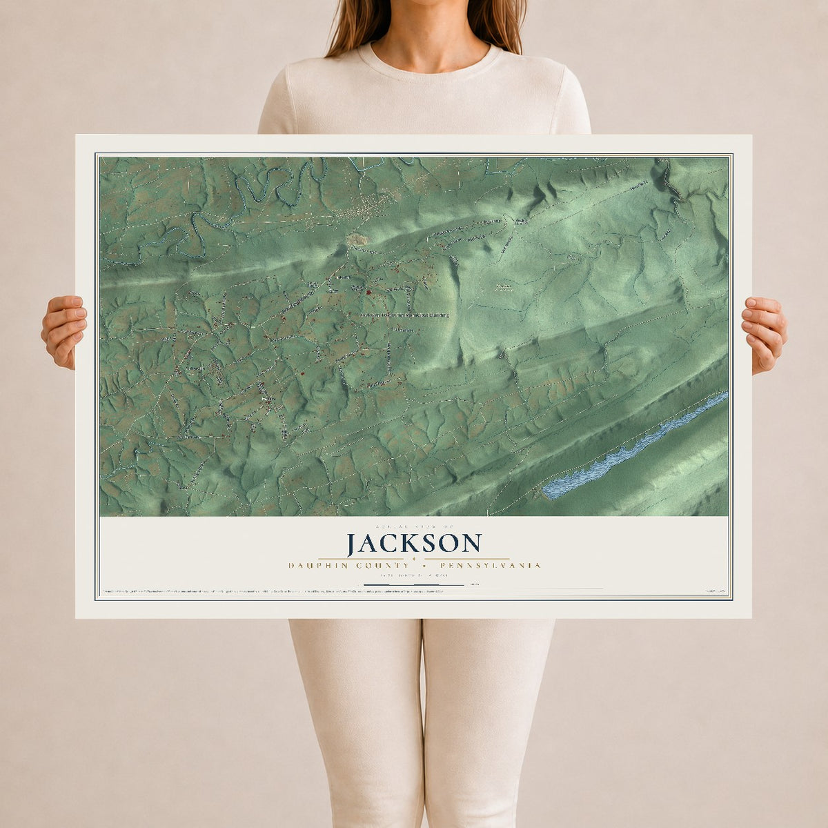 Map of Jackson, Dauphin County, Pennsylvania, 24 x 36 inch unframed archival matte print