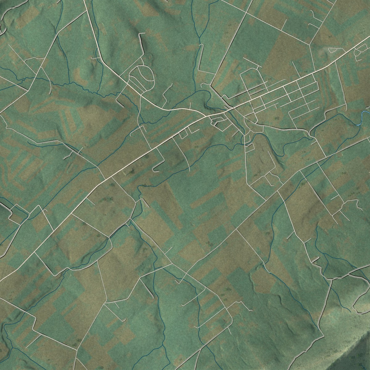 Second close-up of the map of Jackson, Huntingdon County, Pennsylvania print showing more streets and buildings