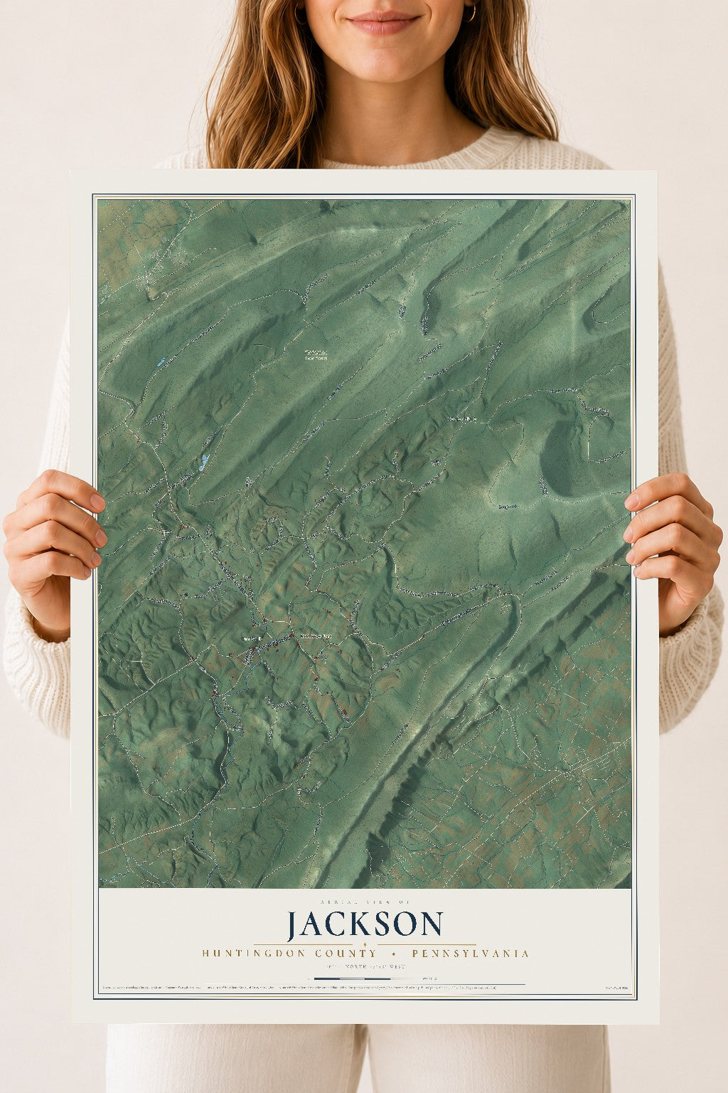 Map of Jackson, Huntingdon County, Pennsylvania, 18 x 24 inch unframed archival matte print