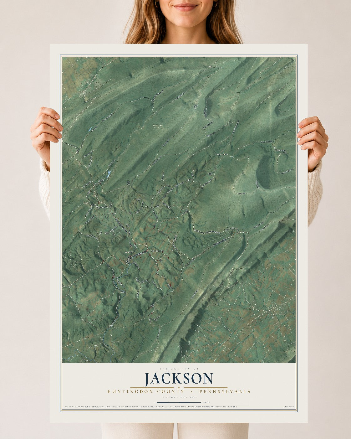 Map of Jackson, Huntingdon County, Pennsylvania, 24 x 36 inch unframed archival matte print