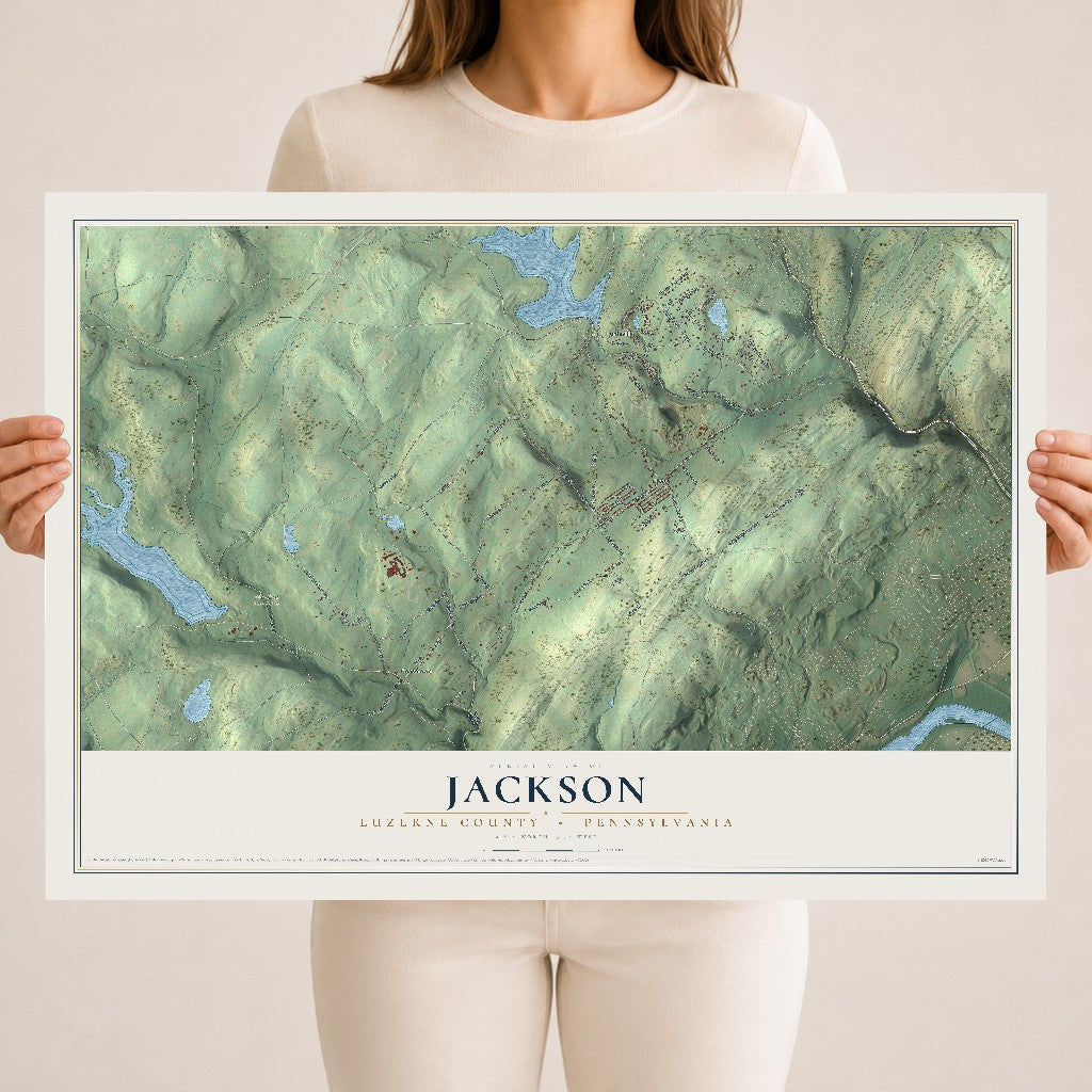 Map of Jackson, Luzerne County, Pennsylvania, 18 x 24 inch unframed archival matte print