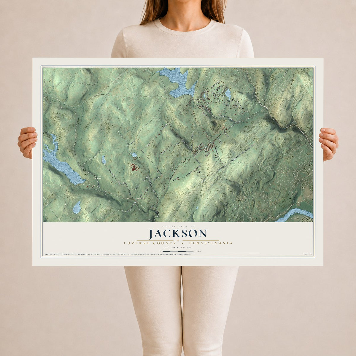 Map of Jackson, Luzerne County, Pennsylvania, 24 x 36 inch unframed archival matte print
