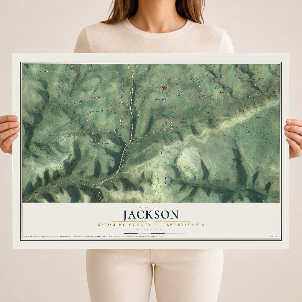 Map of Jackson, Lycoming County, Pennsylvania, 18 x 24 inch unframed archival matte print