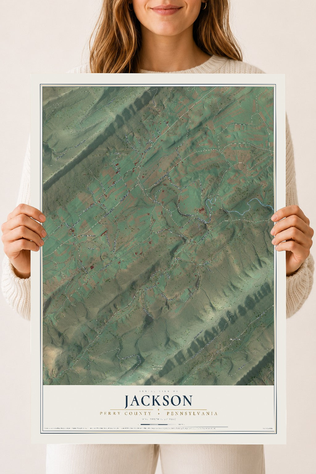 Map of Jackson, Perry County, Pennsylvania, 18 x 24 inch unframed archival matte print