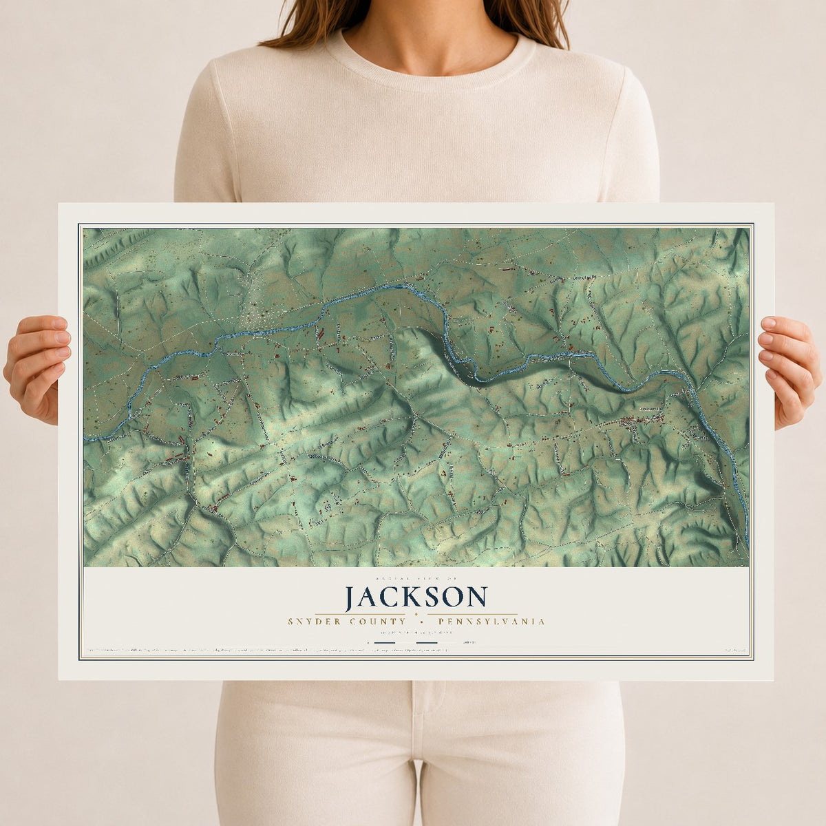 Map of Jackson, Snyder County, Pennsylvania, 12 x 18 inch unframed archival matte print