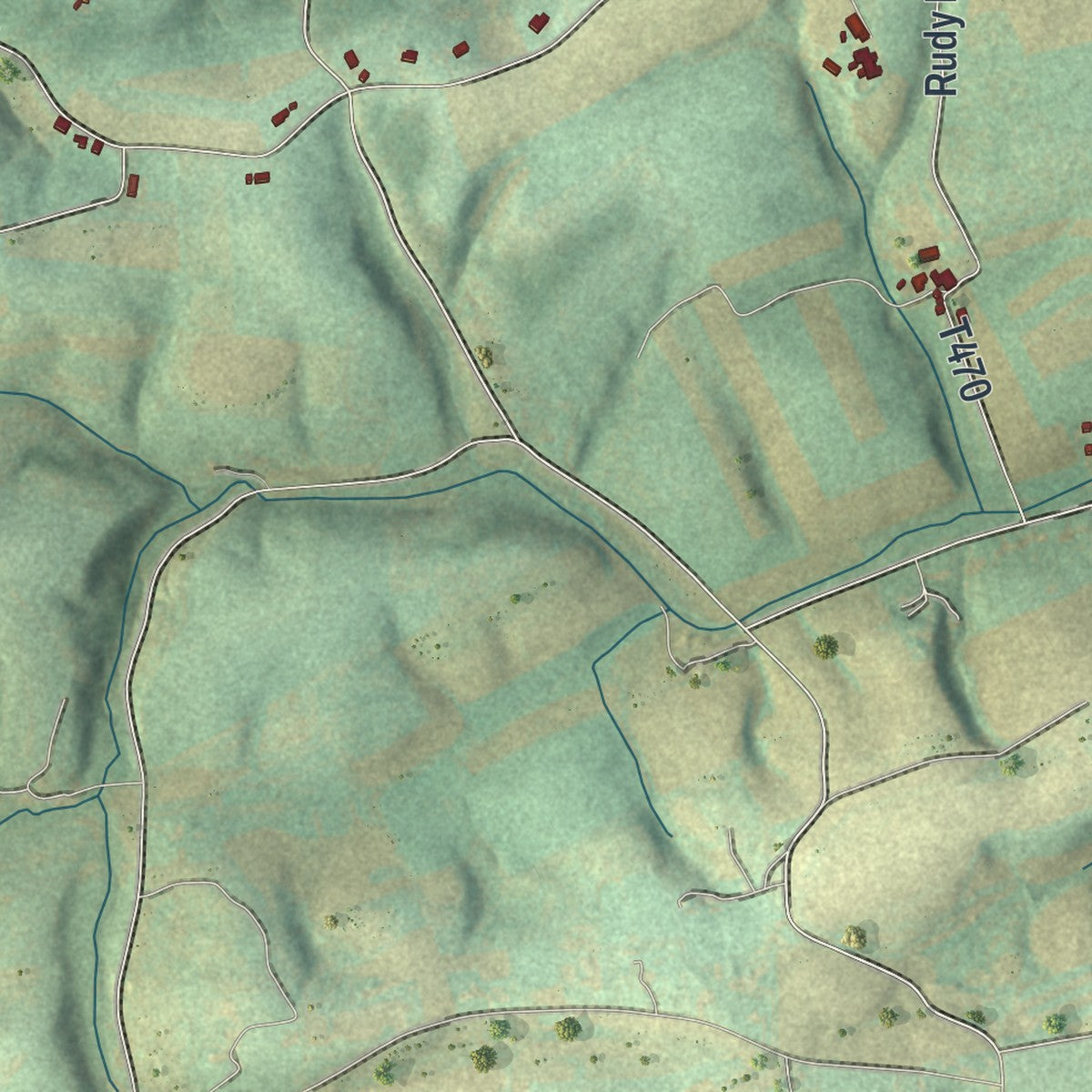 Close-up of the map of Jackson, Snyder County, Pennsylvania print showing street and building detail
