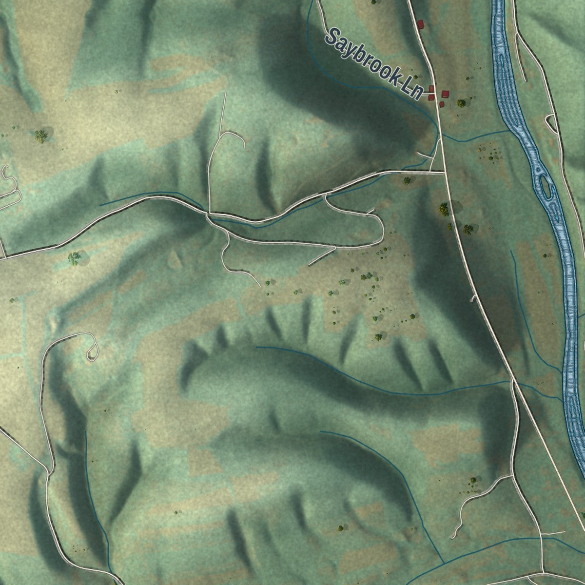 Second close-up of the map of Jackson, Snyder County, Pennsylvania print showing more streets and buildings