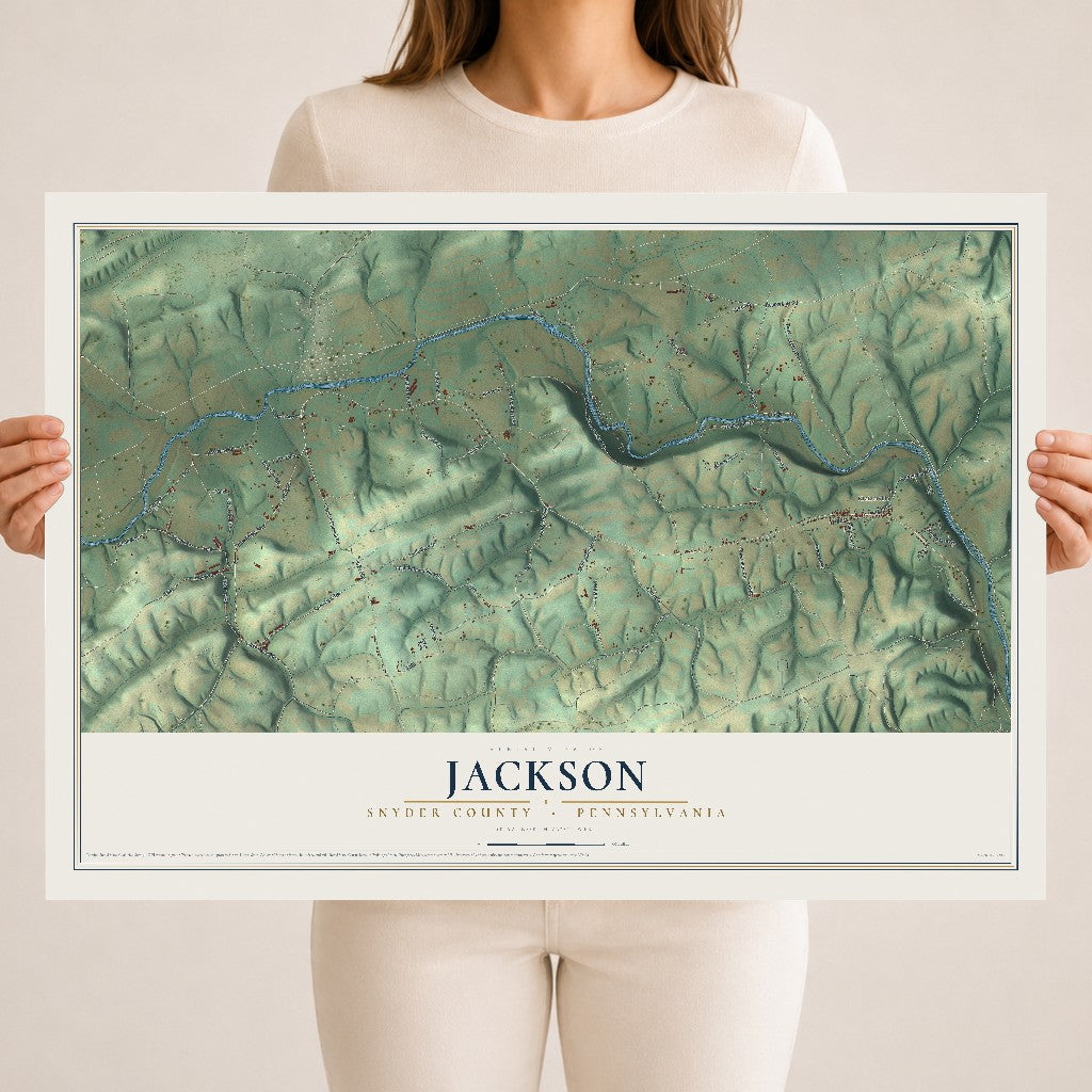 Map of Jackson, Snyder County, Pennsylvania, 18 x 24 inch unframed archival matte print