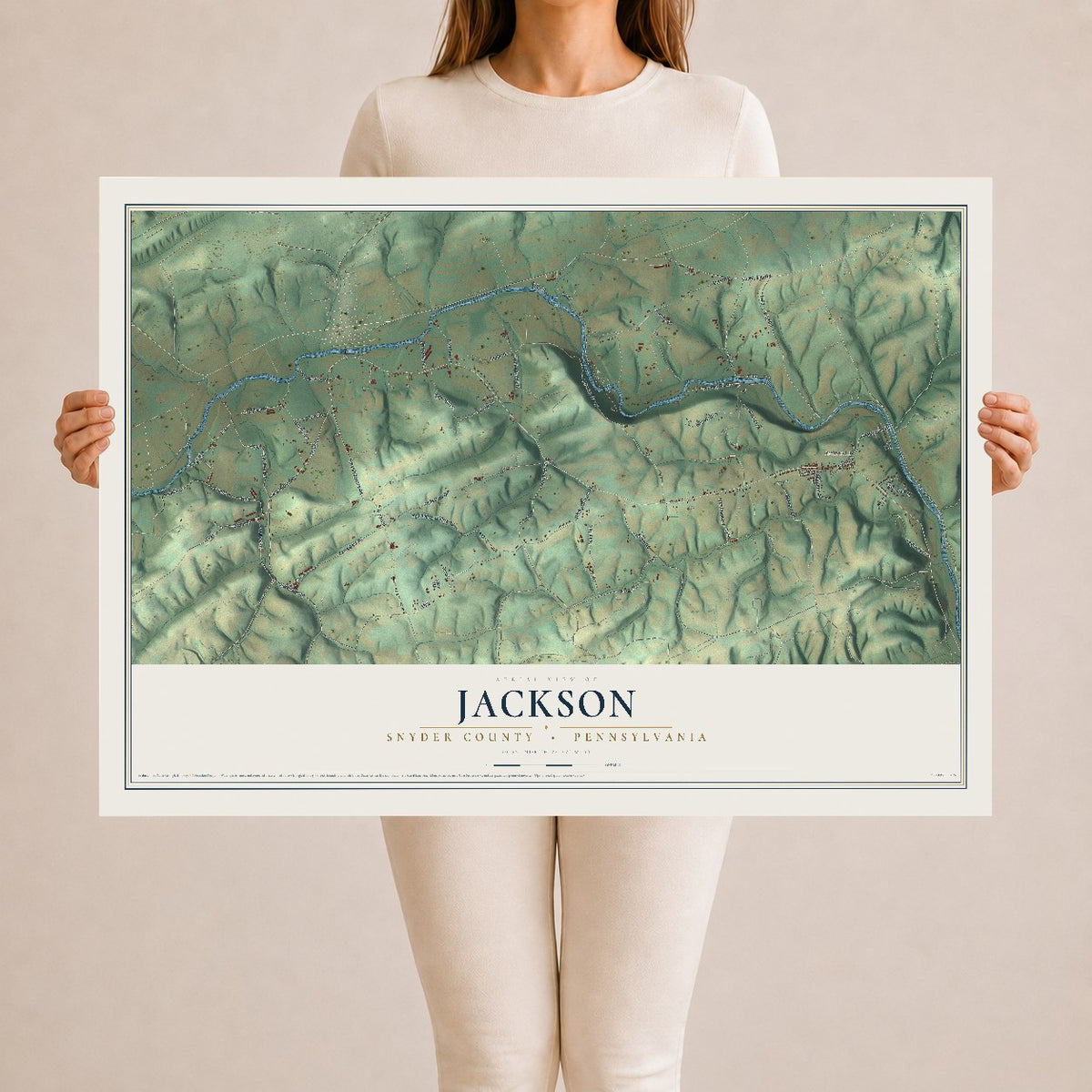 Map of Jackson, Snyder County, Pennsylvania, 24 x 36 inch unframed archival matte print