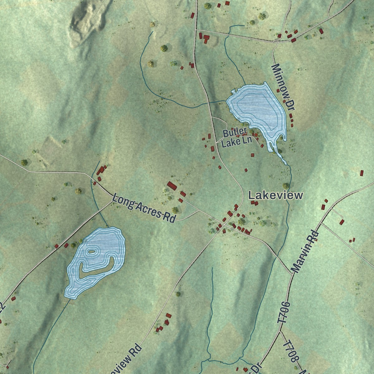 Close-up of the map of Jackson, Susquehanna County, Pennsylvania print showing street and building detail