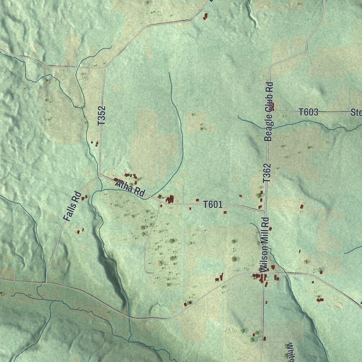 Close-up of the map of Jackson, Venango County, Pennsylvania print showing street and building detail