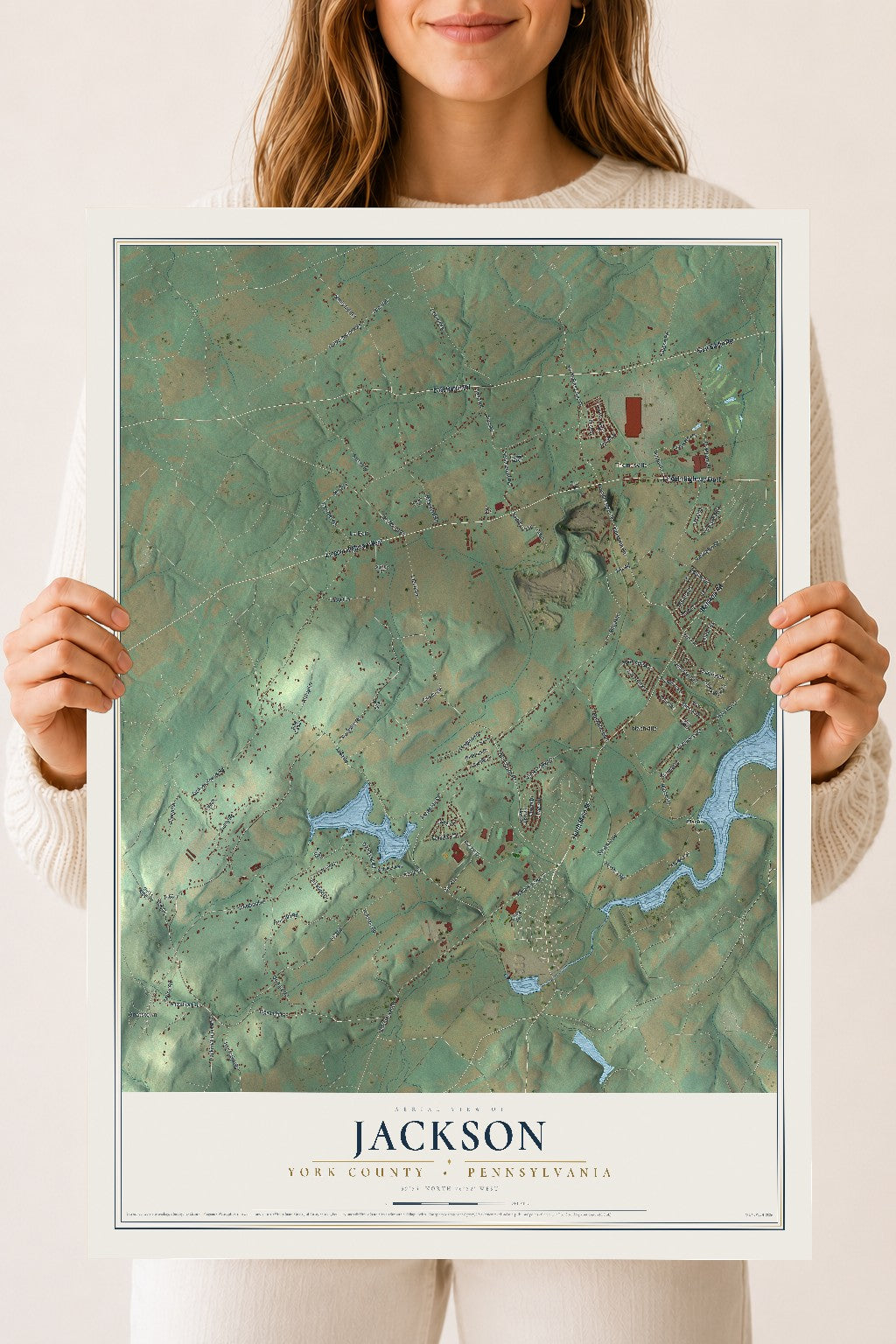 Map of Jackson, York County, Pennsylvania, 18 x 24 inch unframed archival matte print
