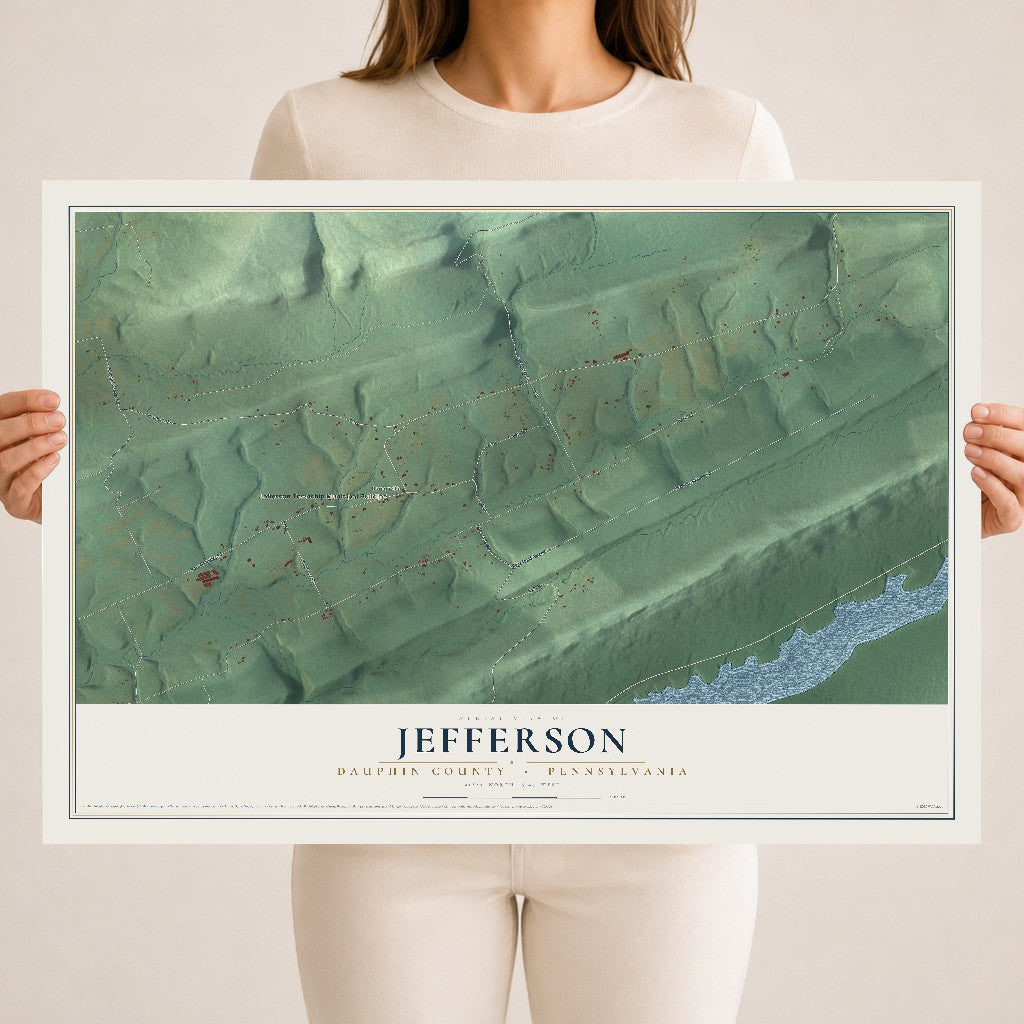 Map of Jefferson, Dauphin County, Pennsylvania, 18 x 24 inch unframed archival matte print