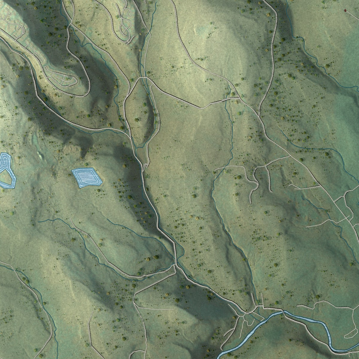 Second close-up of the map of Jefferson, Somerset County, Pennsylvania print showing more streets and buildings
