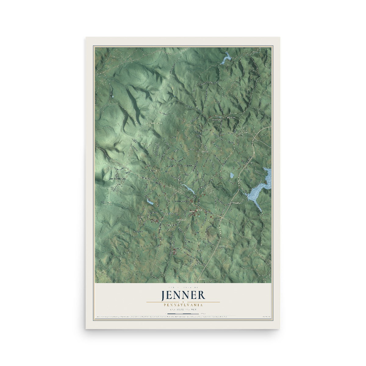 Map of Jenner, Pennsylvania, 12 x 18 inch unframed archival matte print