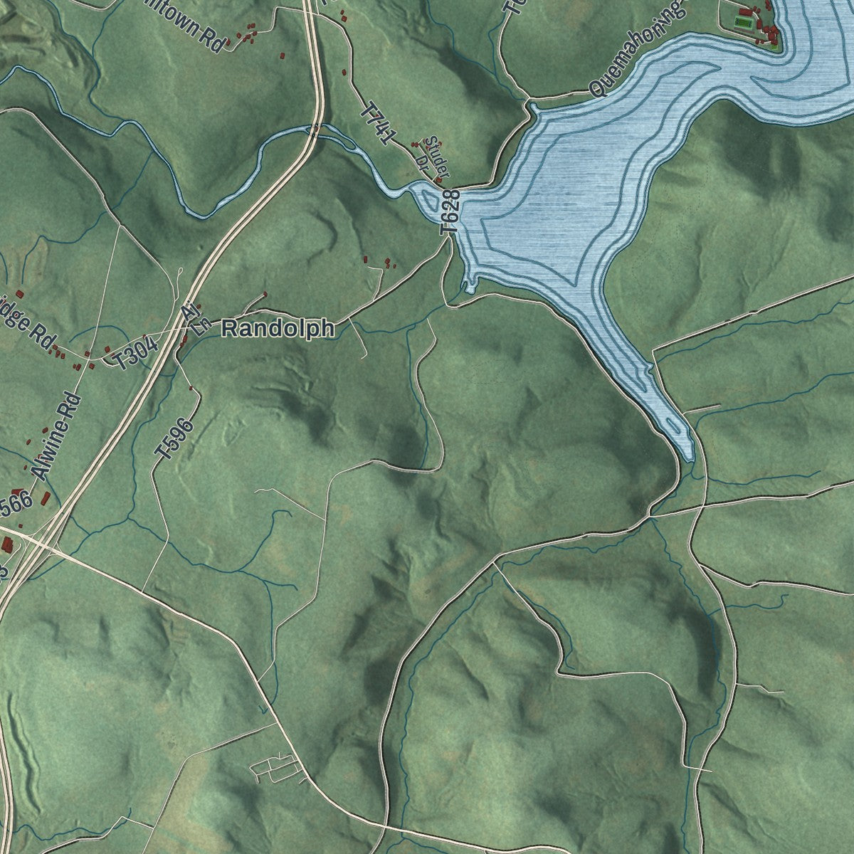Second close-up of the map of Jenner, Pennsylvania print showing more streets and buildings