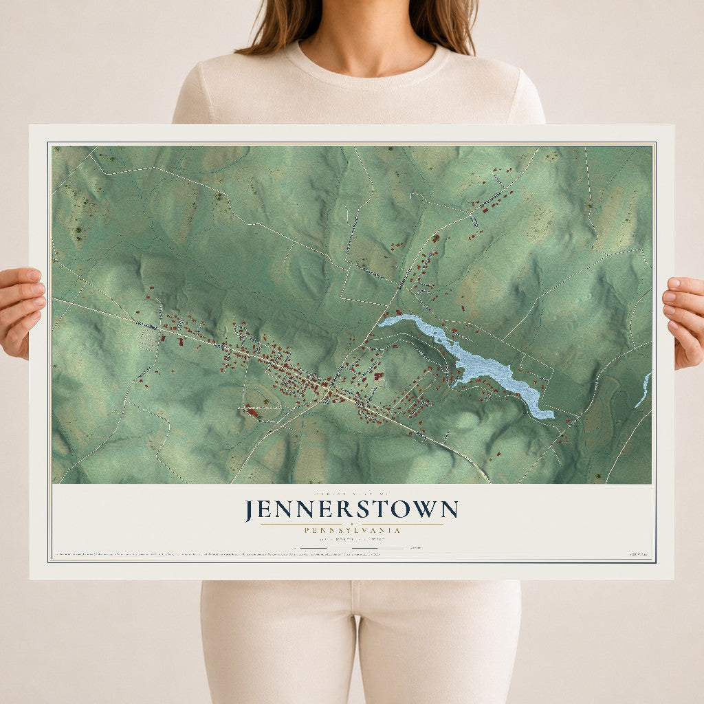 Map of Jennerstown, Pennsylvania, 18 x 24 inch unframed archival matte print