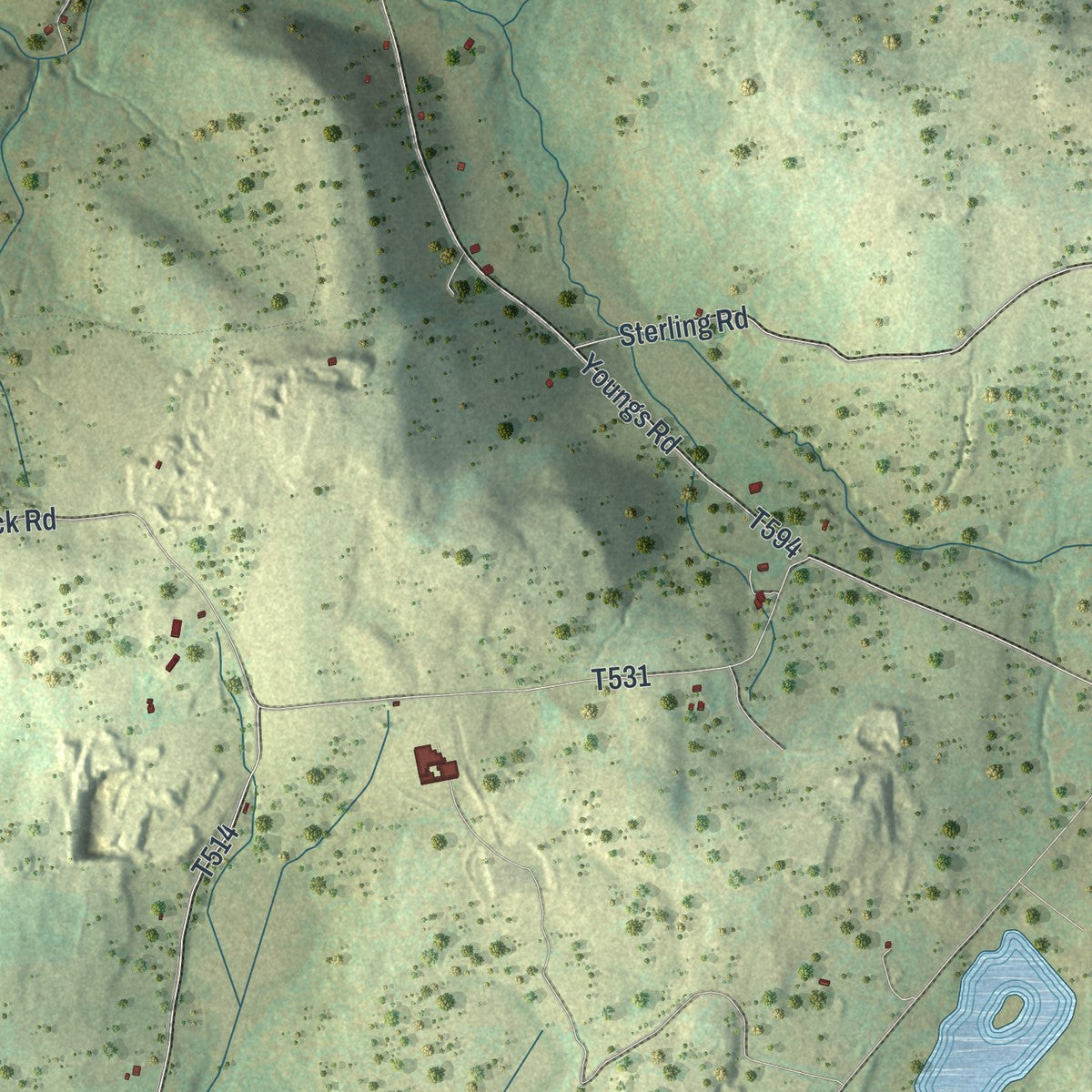 Second close-up of the map of Jessup, Susquehanna County, Pennsylvania print showing more streets and buildings