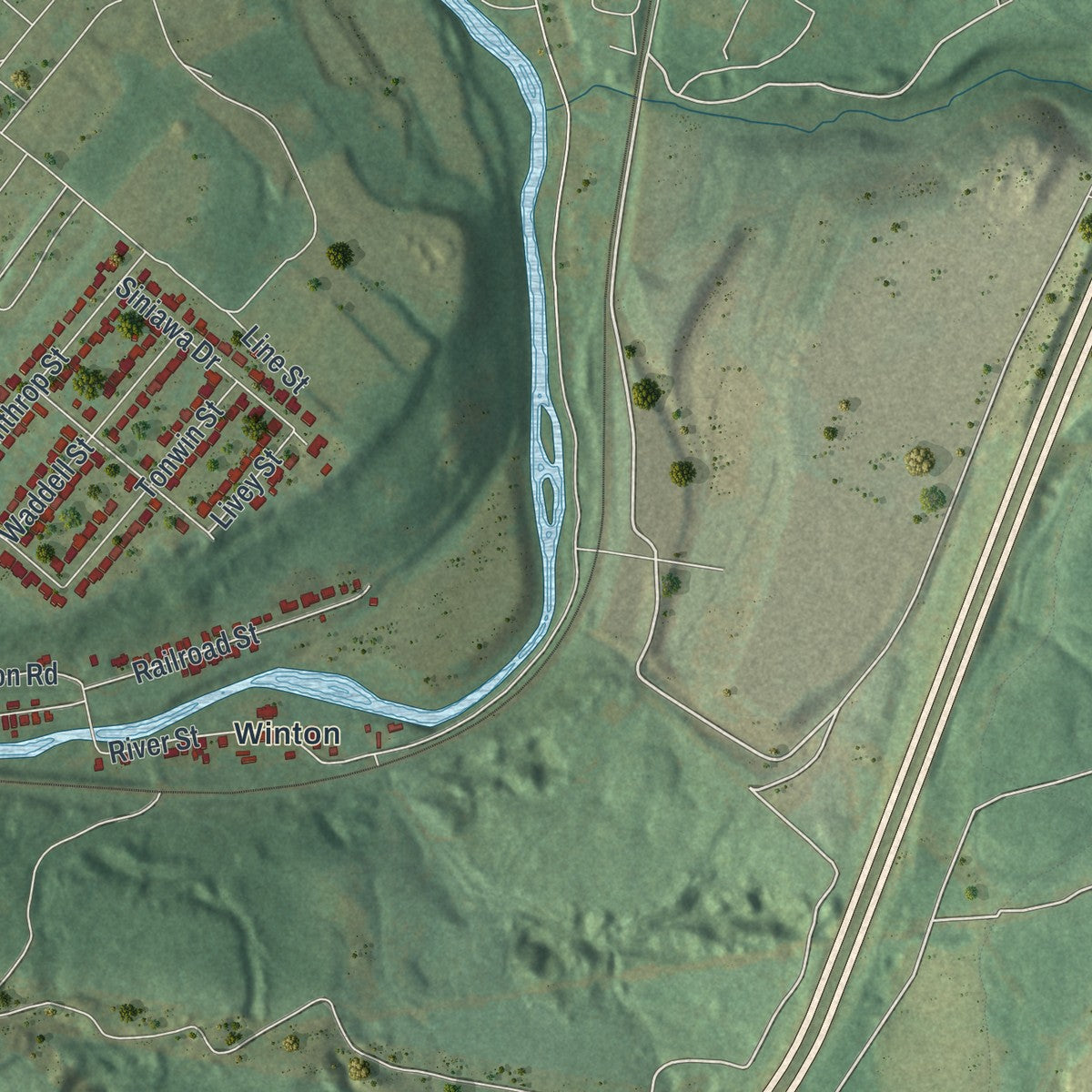Second close-up of the map of Jessup, Lackawanna County, Pennsylvania print showing more streets and buildings