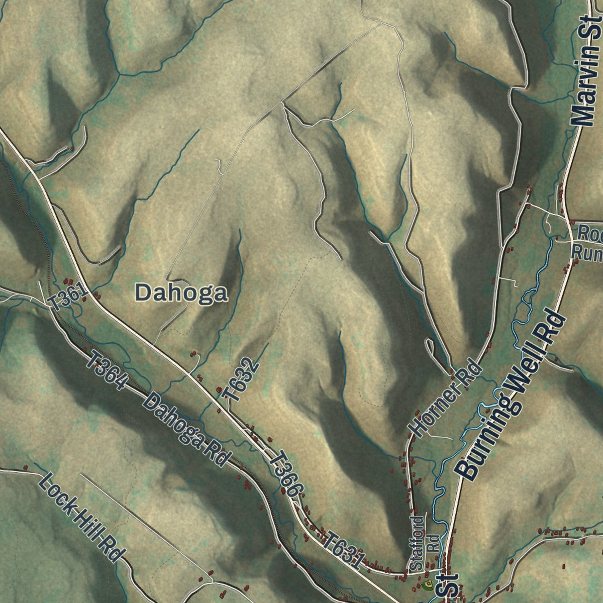 Close-up of the map of Jones, Pennsylvania print showing street and building detail