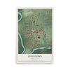 Map of Jonestown, Pennsylvania, 12 x 18 inch unframed archival matte print