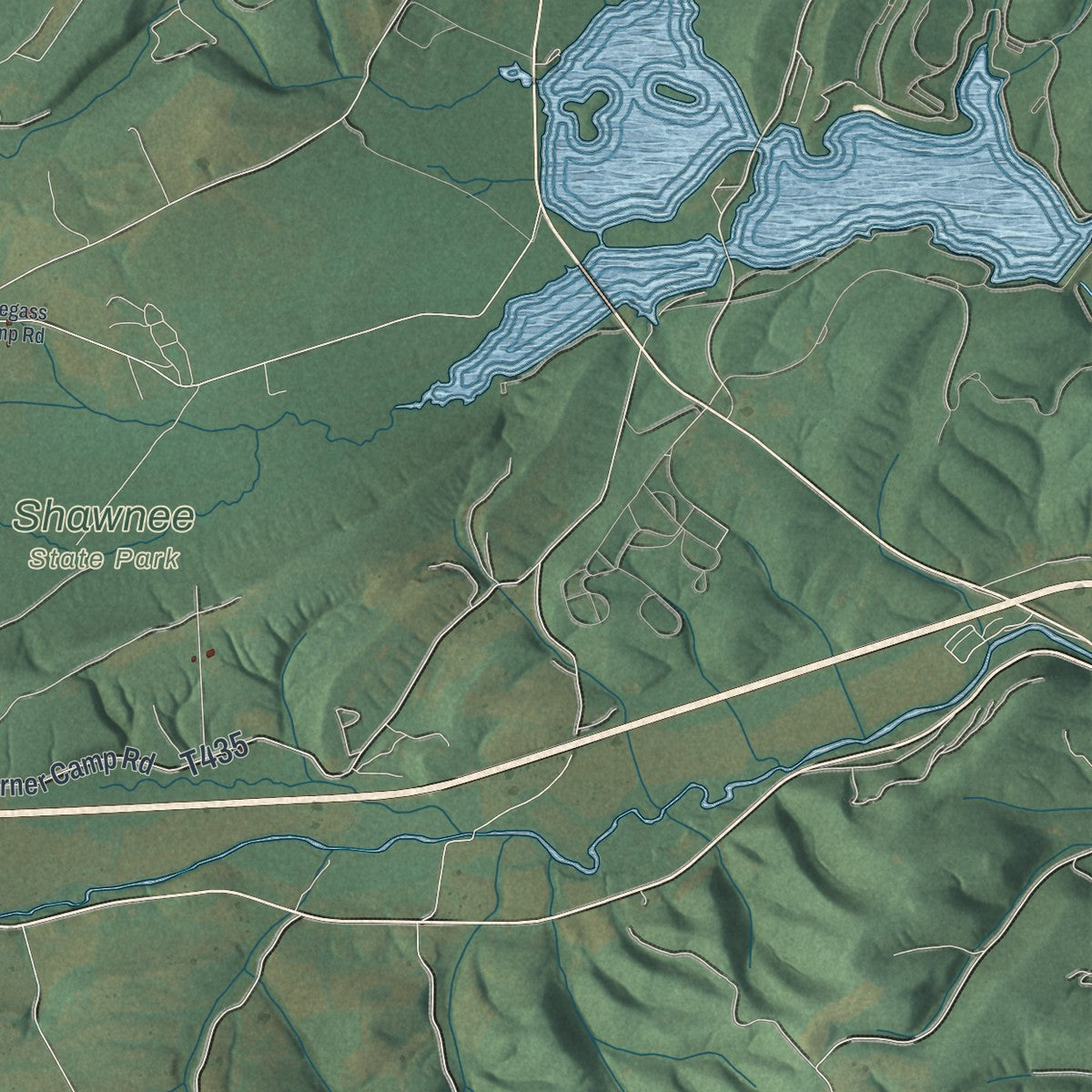 Second close-up of the map of Juniata, Bedford County, Pennsylvania print showing more streets and buildings