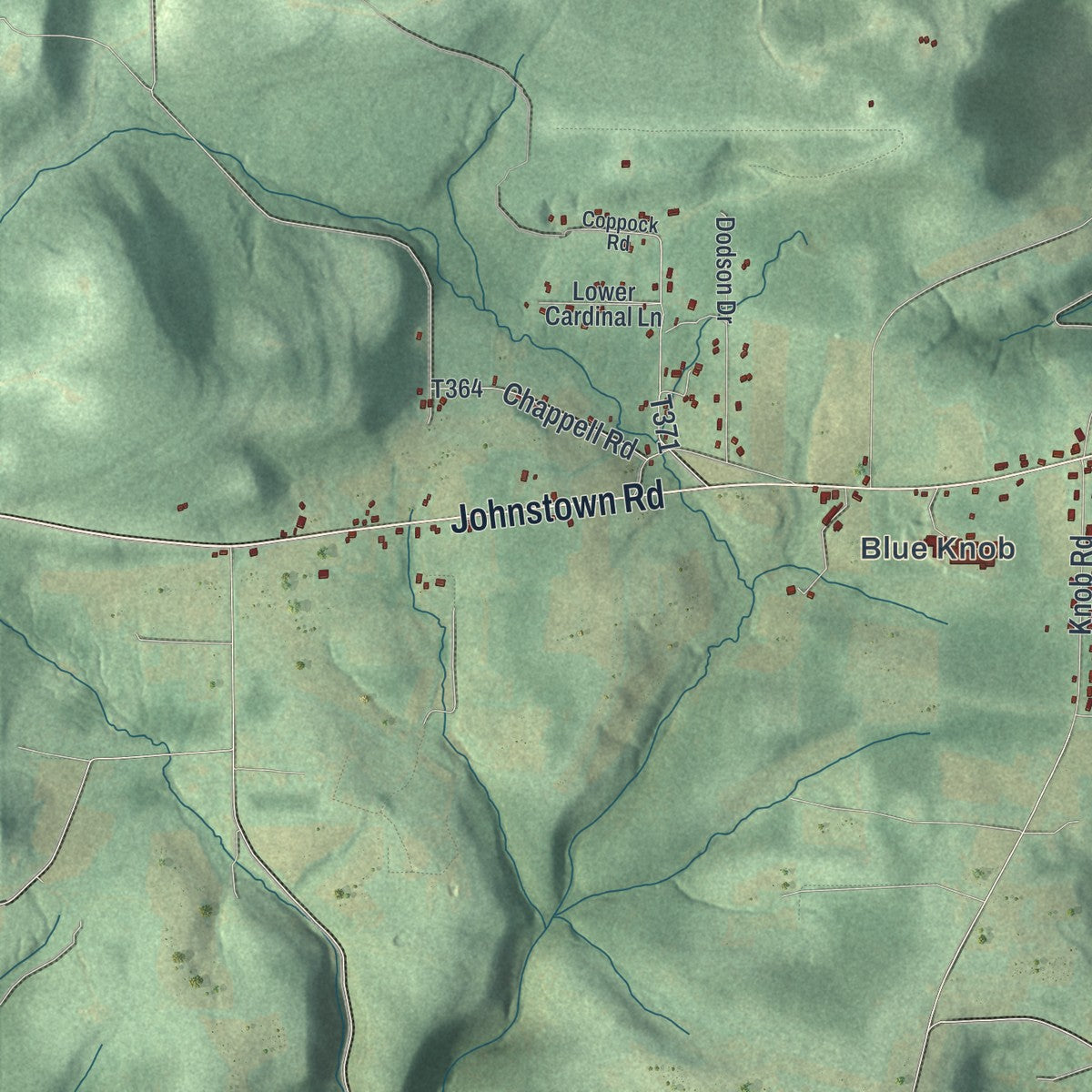 Close-up of the map of Juniata, Blair County, Pennsylvania print showing street and building detail