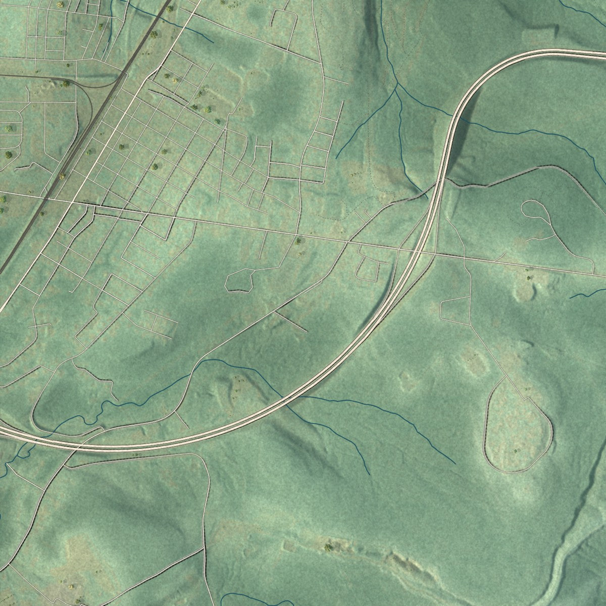 Second close-up of the map of Juniata, Blair County, Pennsylvania print showing more streets and buildings