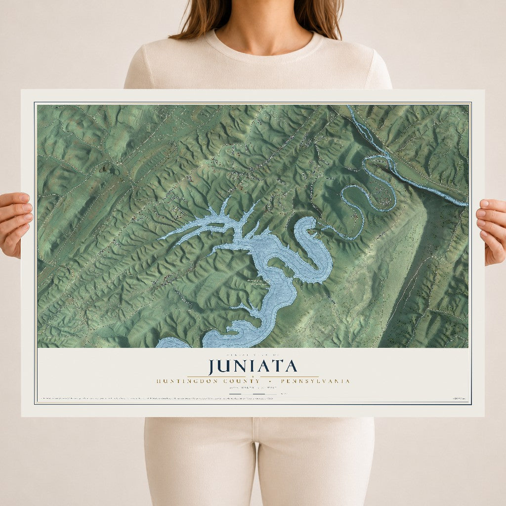Map of Juniata, Huntingdon County, Pennsylvania, 18 x 24 inch unframed archival matte print