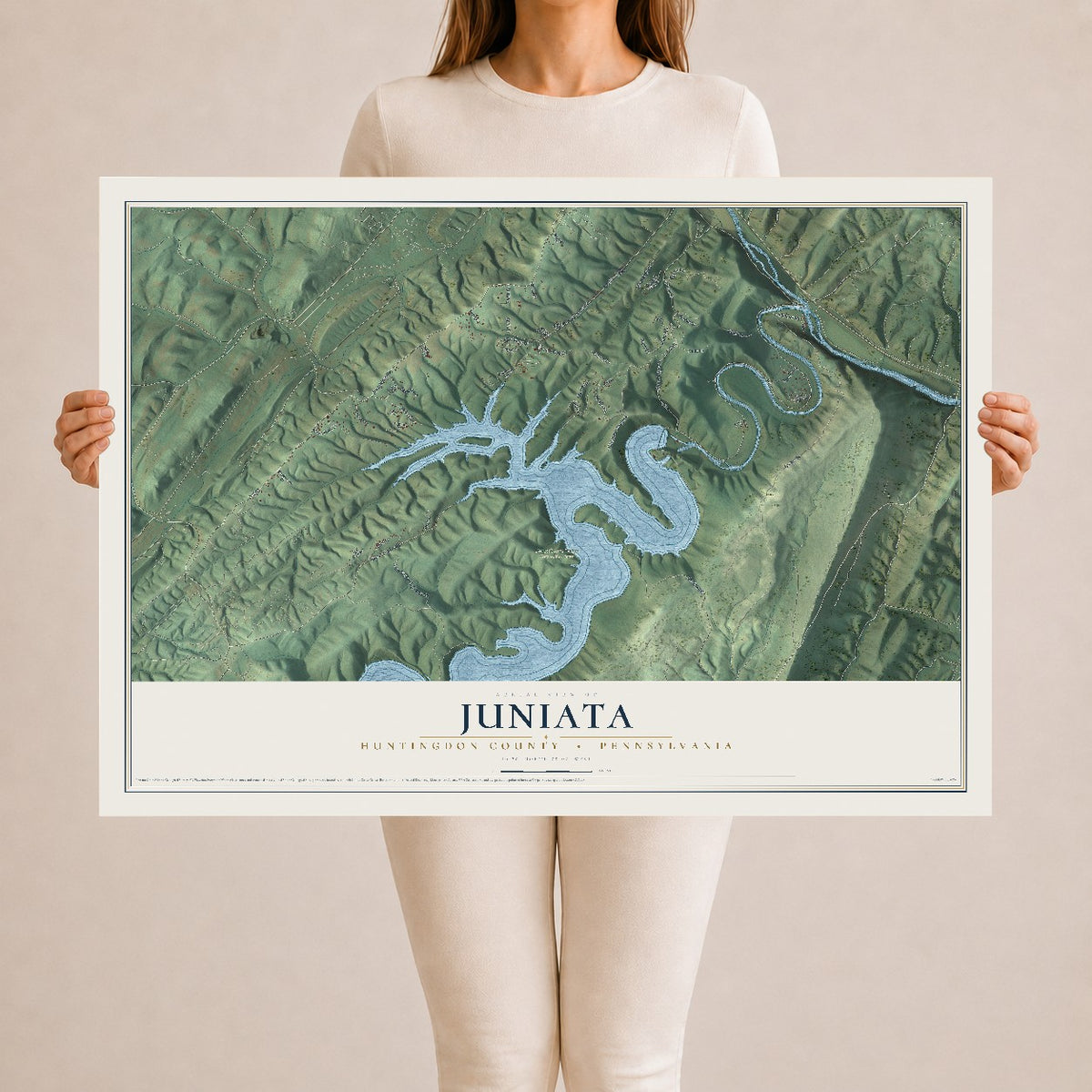 Map of Juniata, Huntingdon County, Pennsylvania, 24 x 36 inch unframed archival matte print
