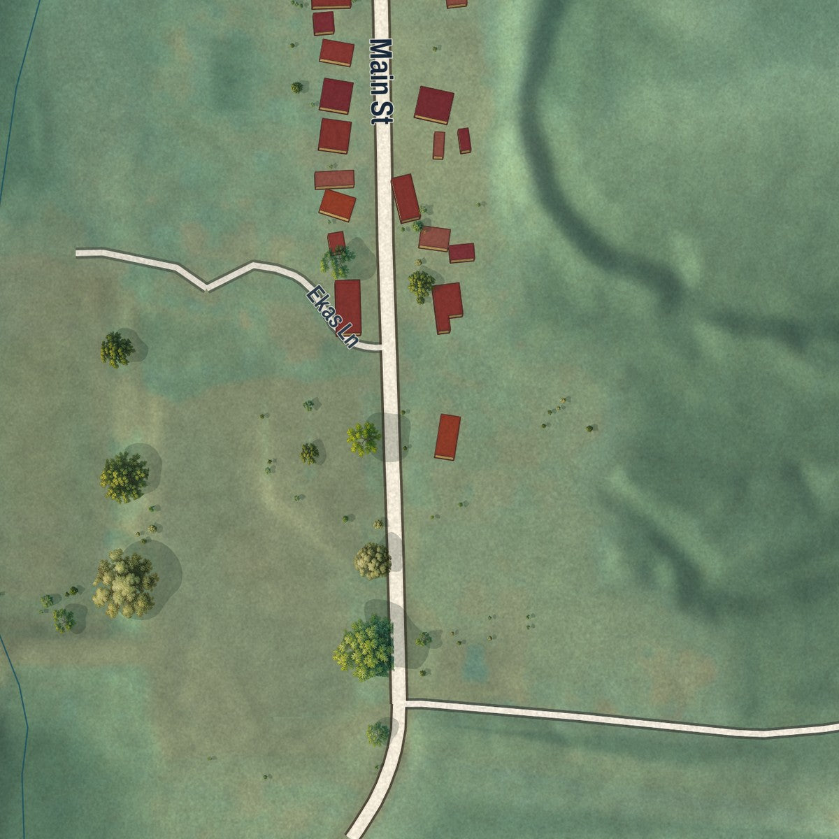 Second close-up of the map of Karns City, Pennsylvania print showing more streets and buildings