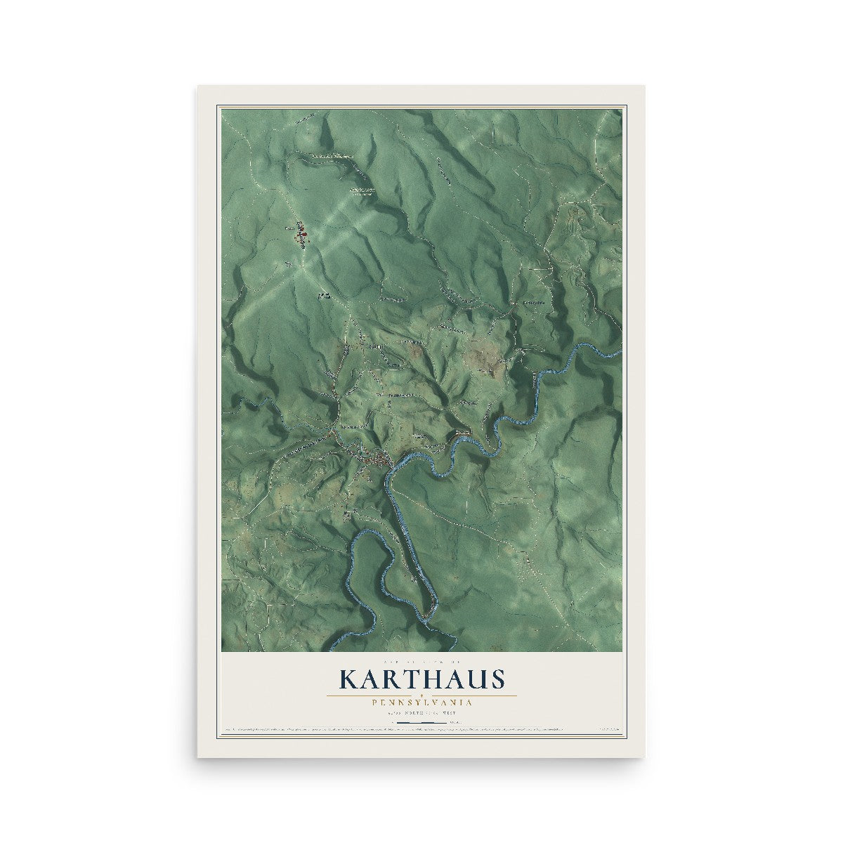 Map of Karthaus, Pennsylvania, 12 x 18 inch unframed archival matte print