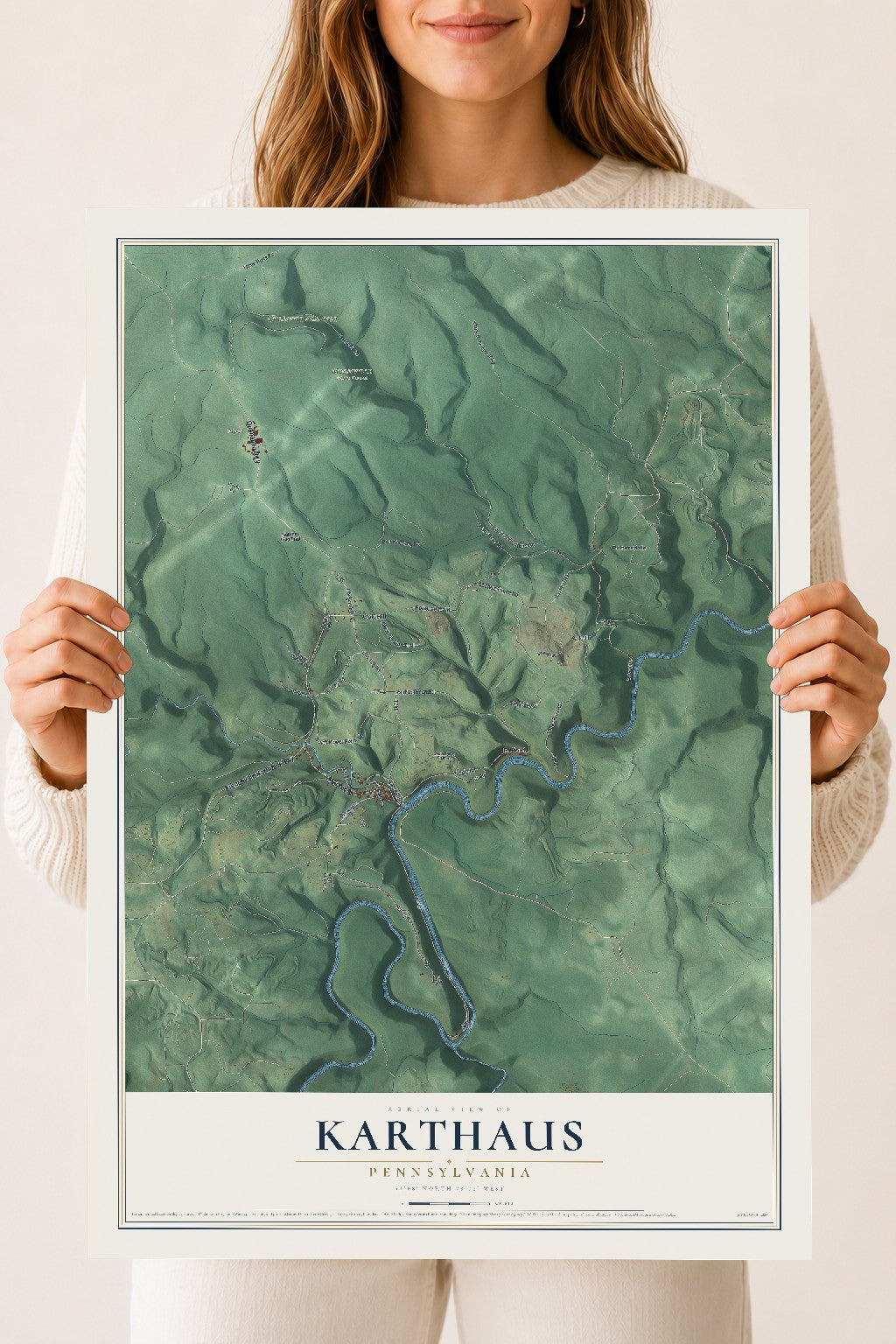 Map of Karthaus, Pennsylvania, 18 x 24 inch unframed archival matte print