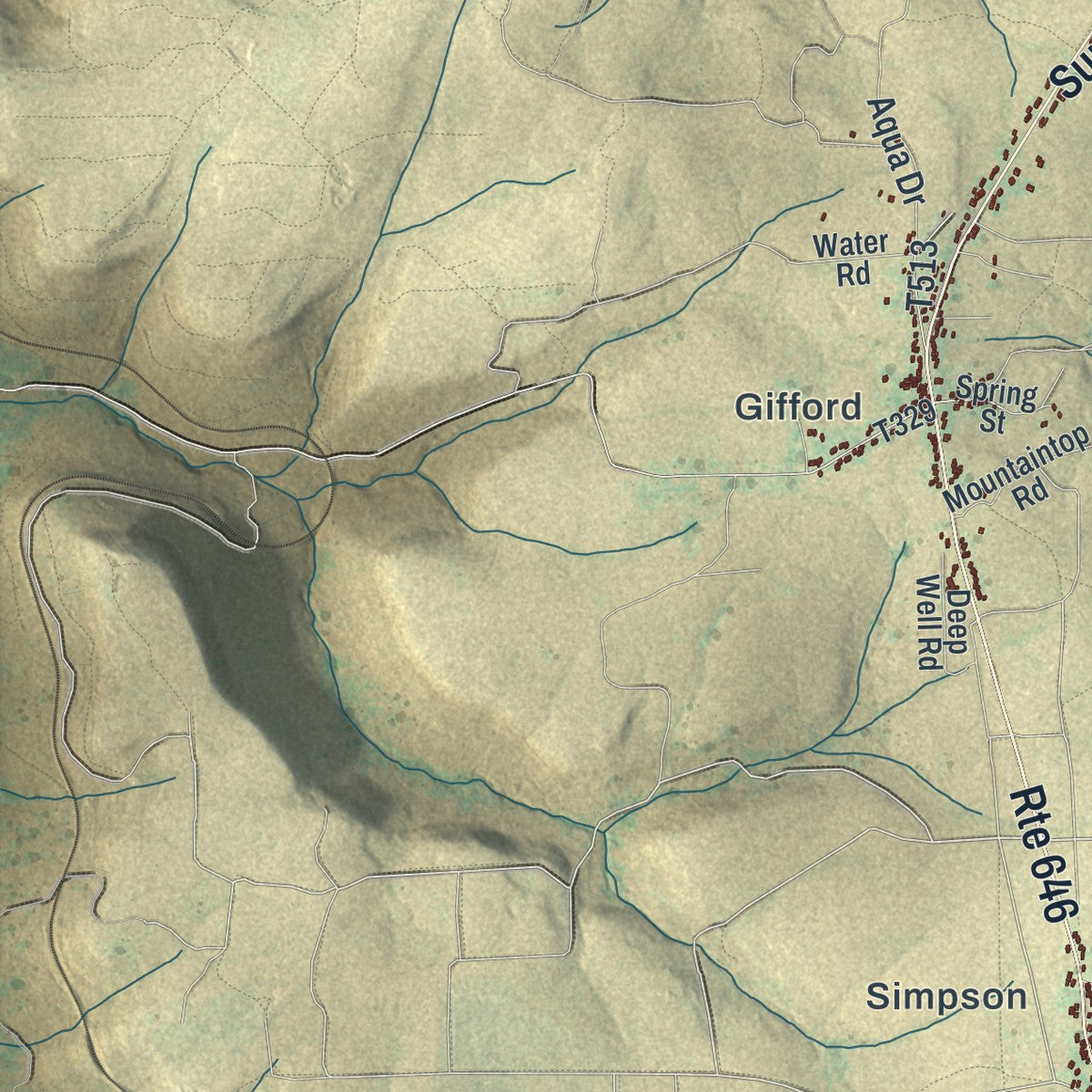 Close-up of the map of Keating, McKean County, Pennsylvania print showing street and building detail