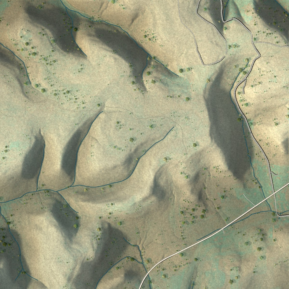 Close-up of the map of Keating, Potter County, Pennsylvania print showing street and building detail